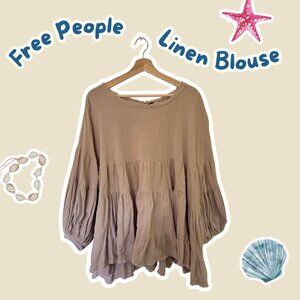 Free People Linen Blouse